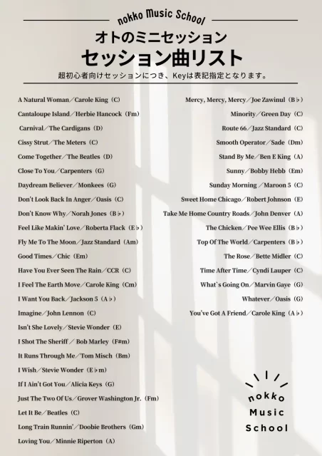 オトのミニセッション　曲リスト